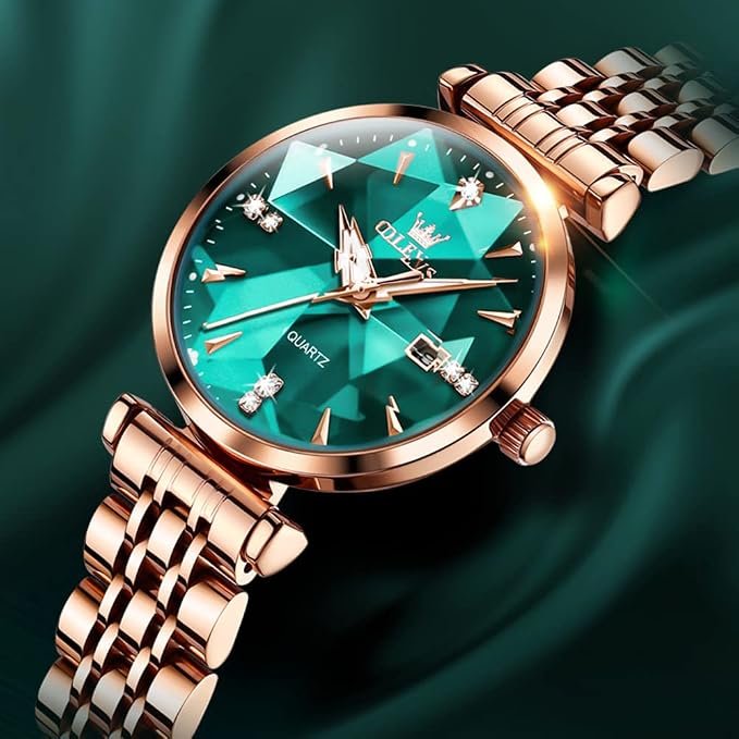 OLEVS Emerald Green Diamond Watch